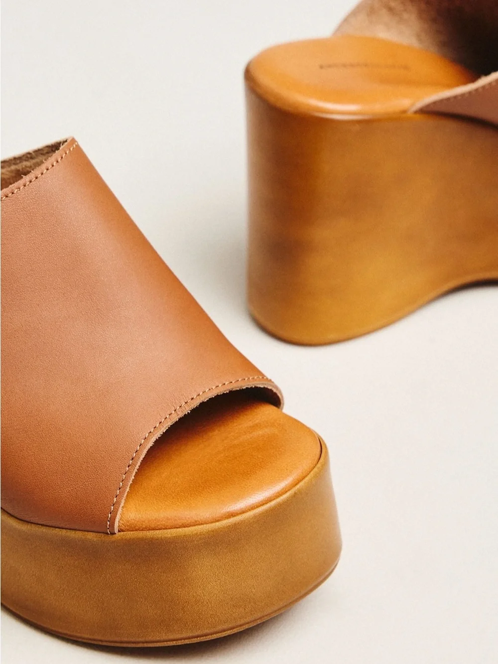Anthropologie Wooden Platform Wedge Sandals